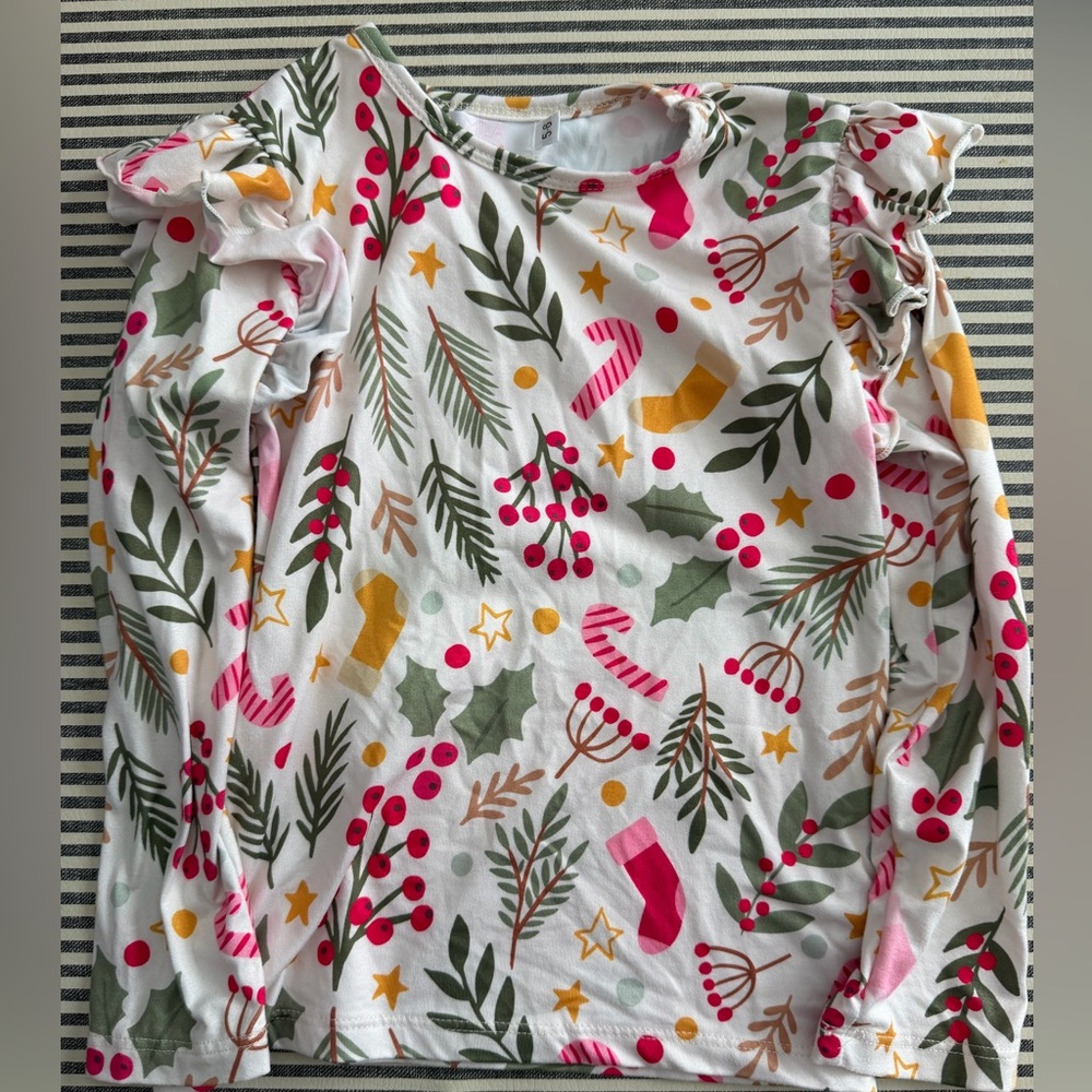 Festive girls Christmas Print Long Sleeve Top
